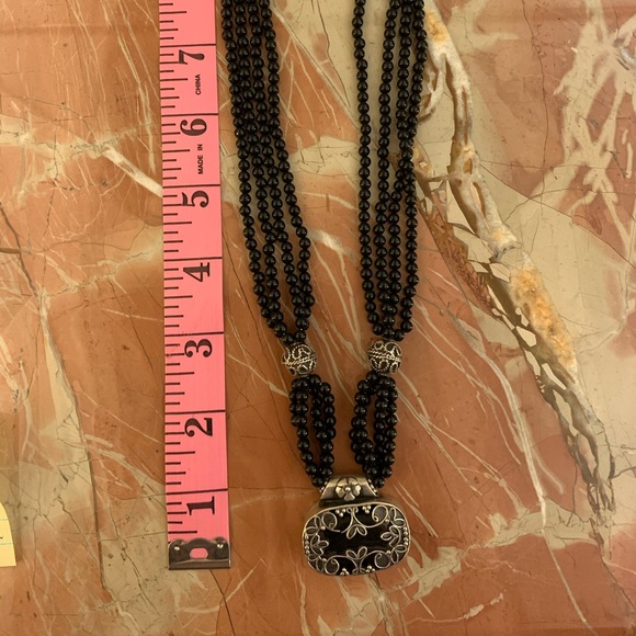 💕Necklace in Beautiful Sterling Silver Black Onyx - Picture 8 of 9